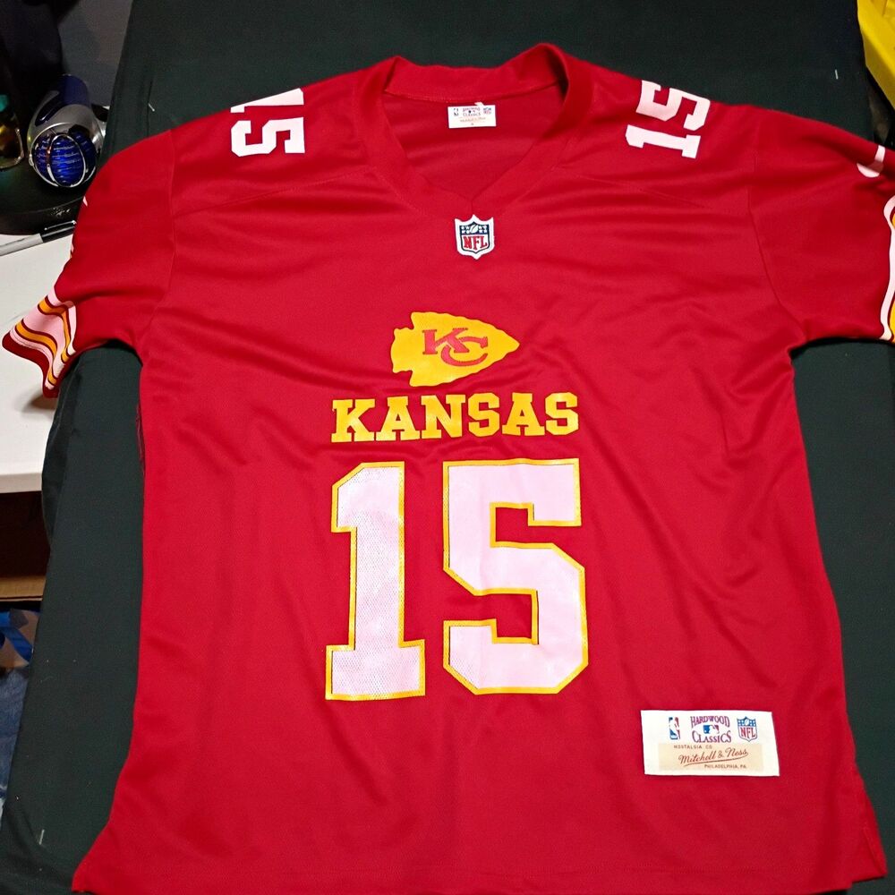 Mitchell & Ness Kansas City Chiefs Mahomes #15 NFL Football Jersey, G, Red